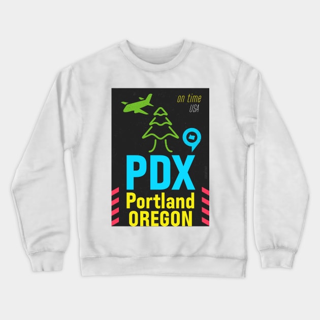 PDX airport code design Crewneck Sweatshirt by Woohoo